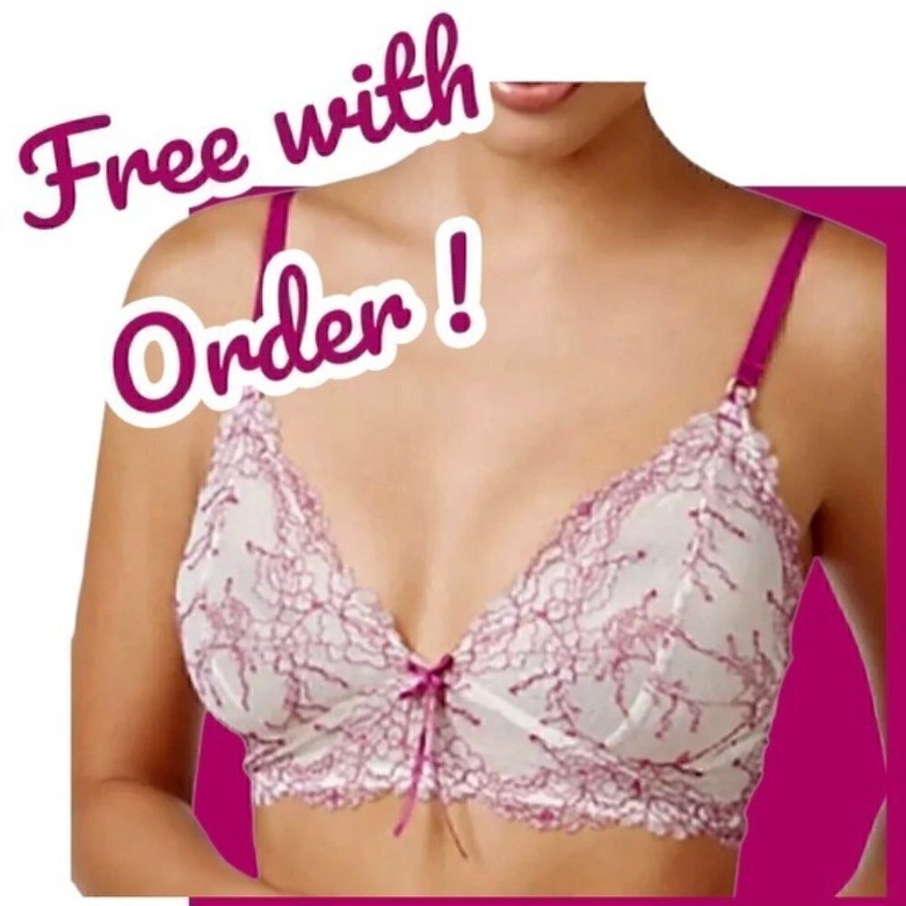 FREE Heidi Klum Heidi Natural Lift Lace Bra Wild Aster Women’s Large